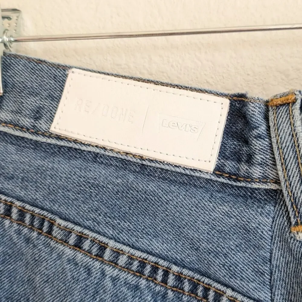NWT RE/DONE Levi's Cotton Handkerchief Denim Skirt in Indigo, size 26